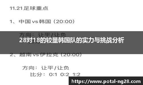 28对18的较量韩国队的实力与挑战分析